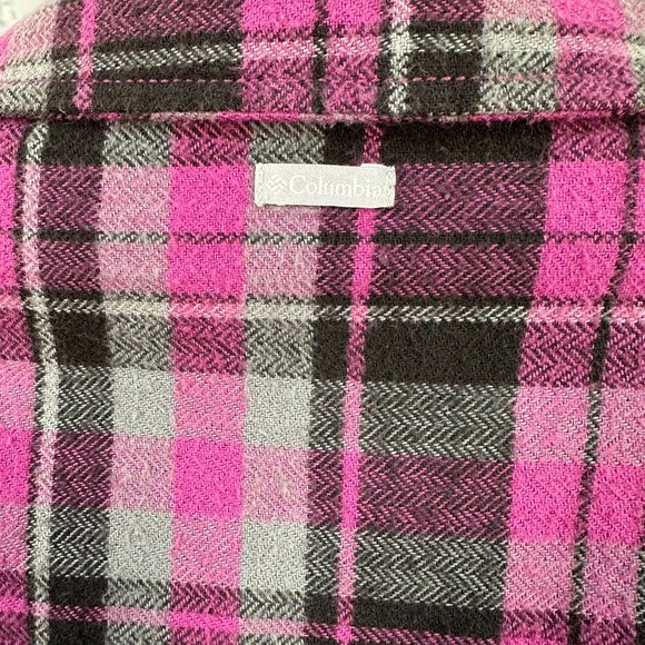 Columbia Women's Button Down Plaid Shacket Shirt Jacket, Size Large,‎ Magenta - Picture 7 of 10